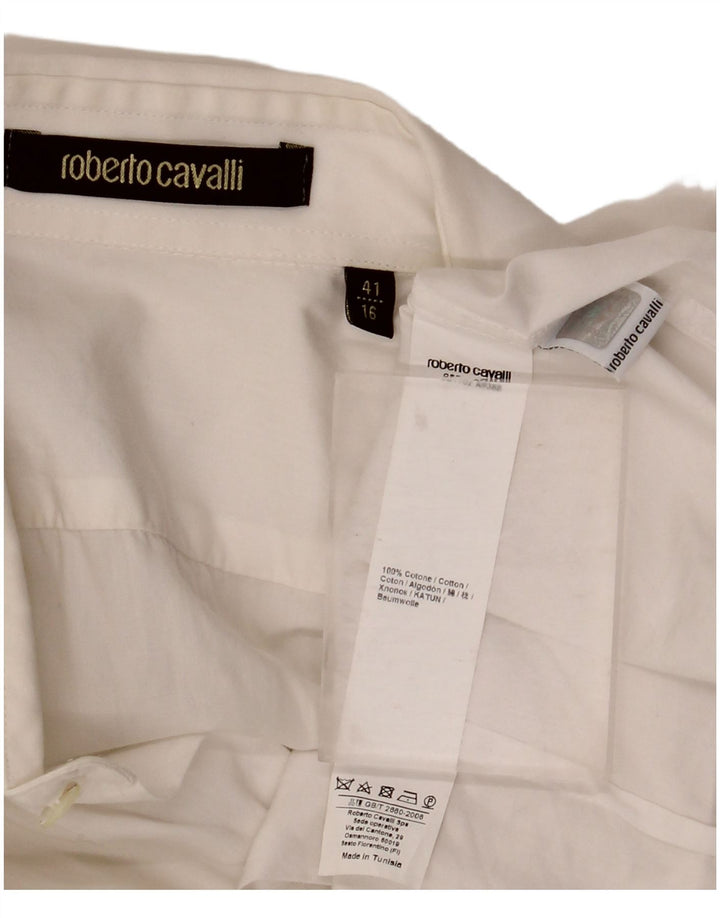 Camicia da uomo Roberto Cavalli taglia 41 16 grande cotone bianco