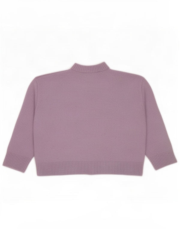 Maglione corto a collo alto da donna Zara UK 16 grande poliestere viola