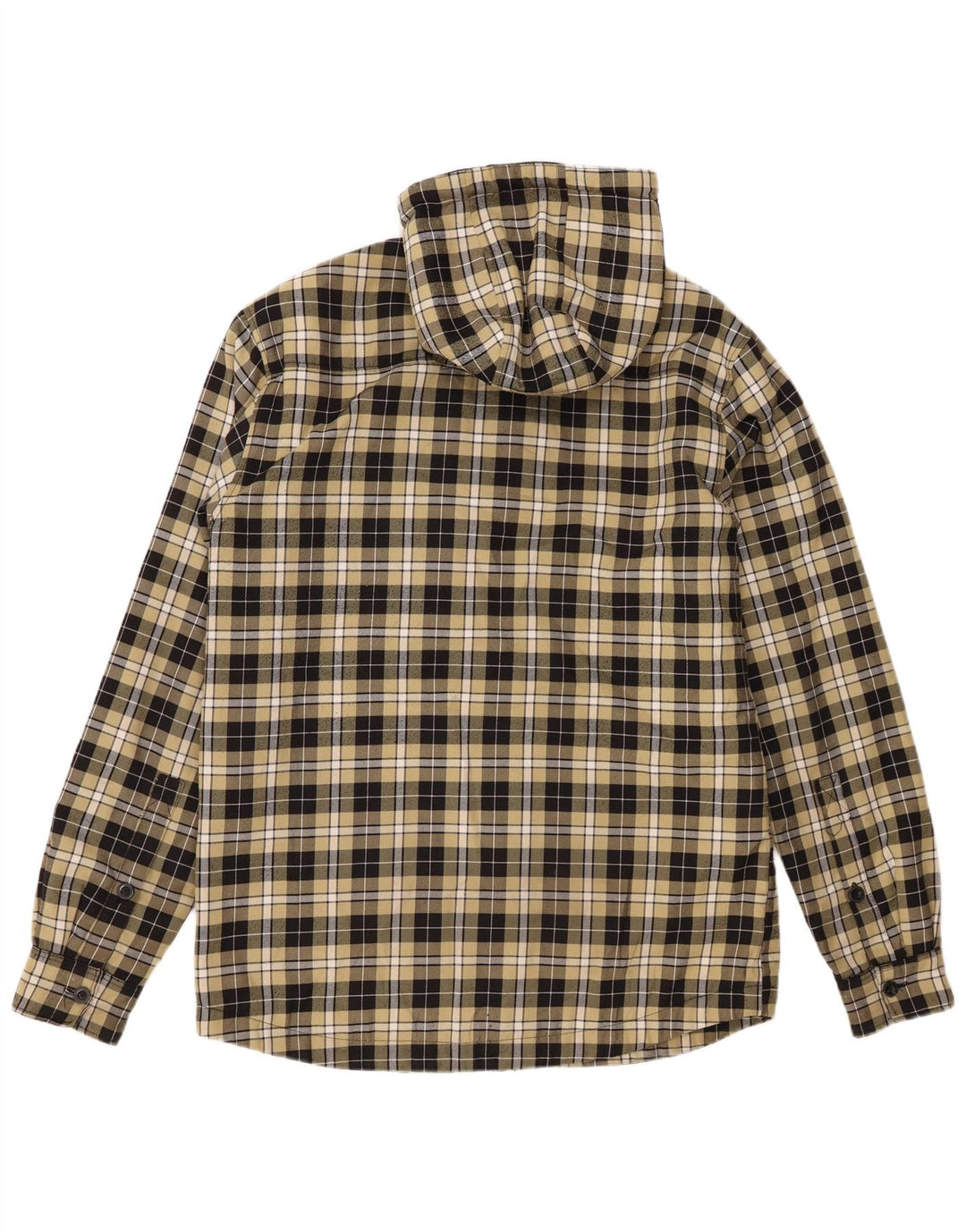 Nordica Camicia da uomo in flanella da boscaiolo con cappuccio, poliestere a quadri giallo medio
