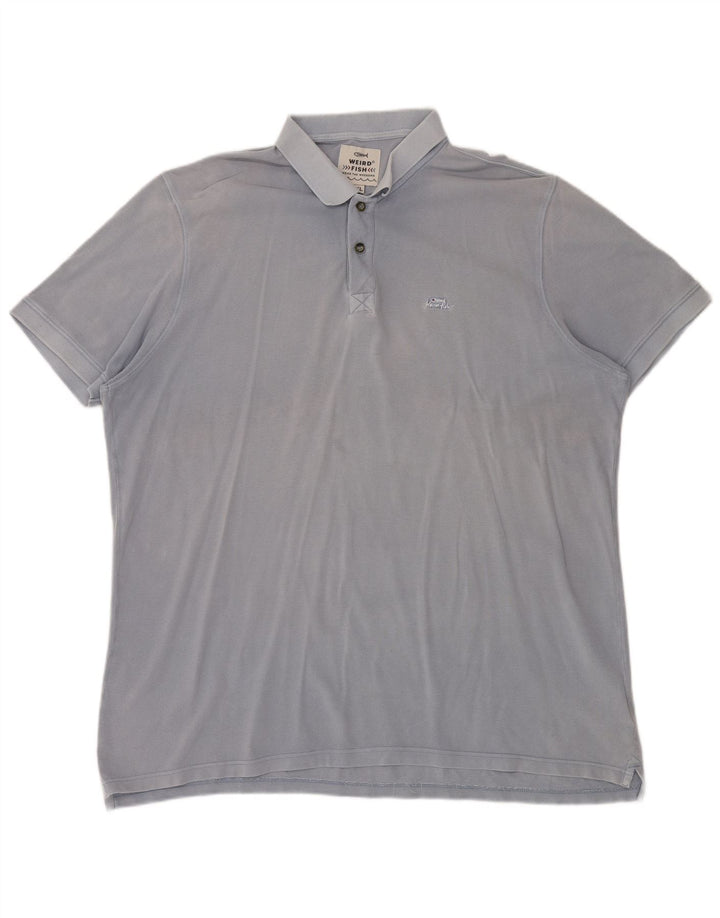 Polo da uomo Weird Fish 2XL in cotone blu