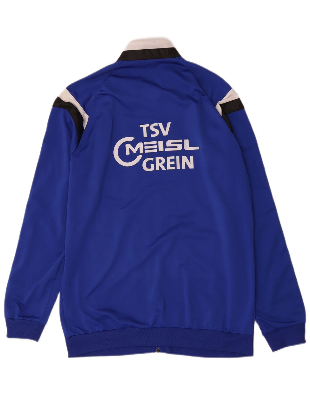 Giacca da uomo con grafica grafica Adidas, giacca in poliestere color block blu medio
