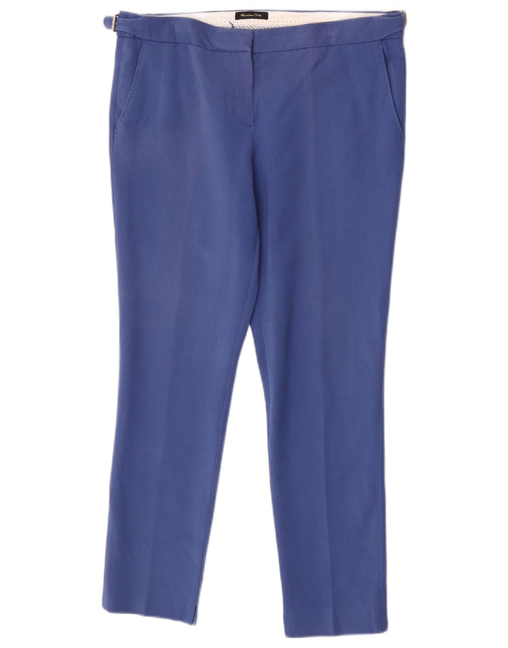 Pantaloni chino slim da donna Massimo Dutti EU 42 Large W32 L27 Blu