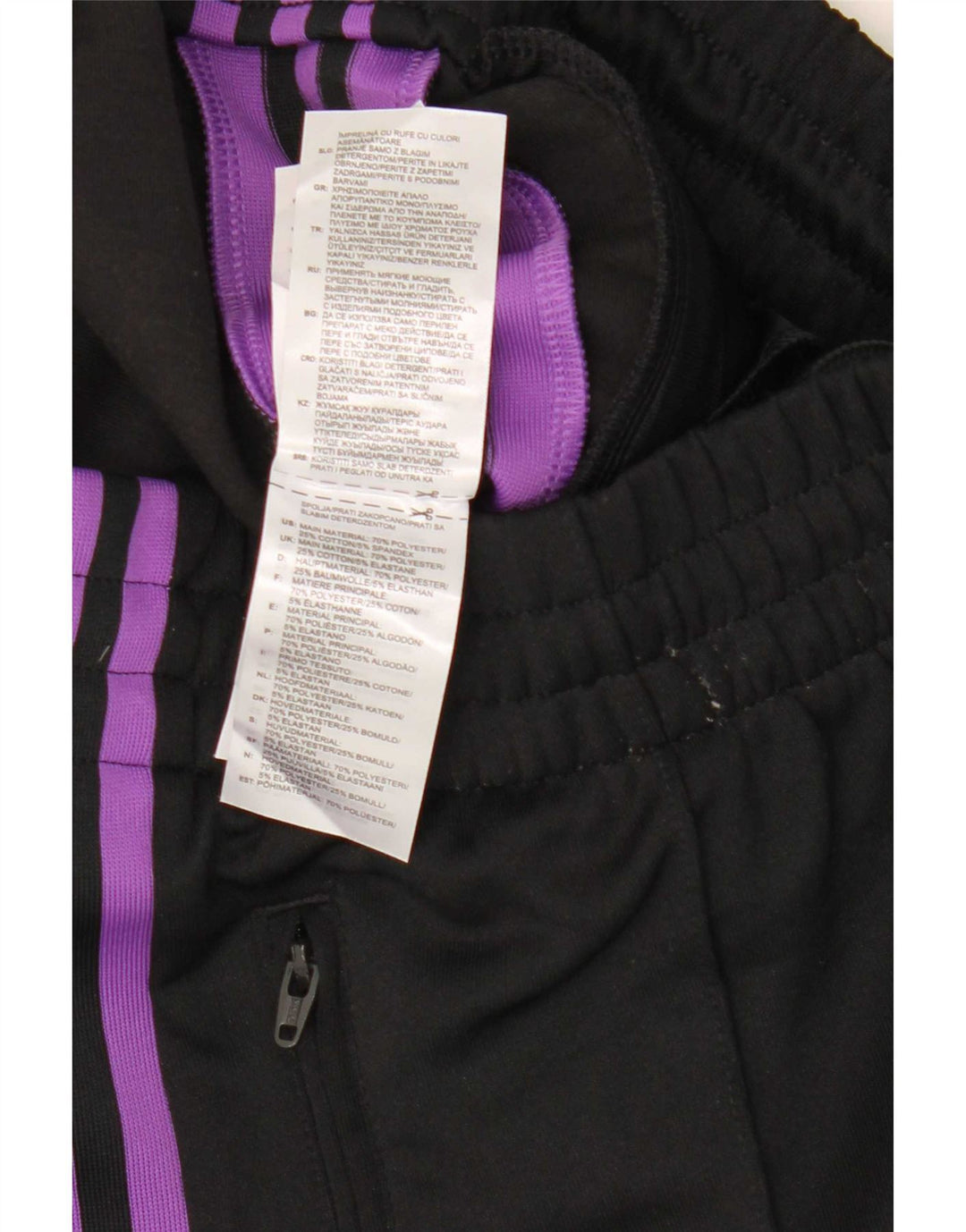 Pantaloni della tuta da donna Adidas UK 10 piccoli poliestere nero