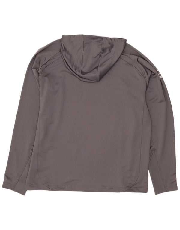 NIKE Top da uomo con grafica Dri Fit a maniche lunghe UK 42/44 Large Grigio
