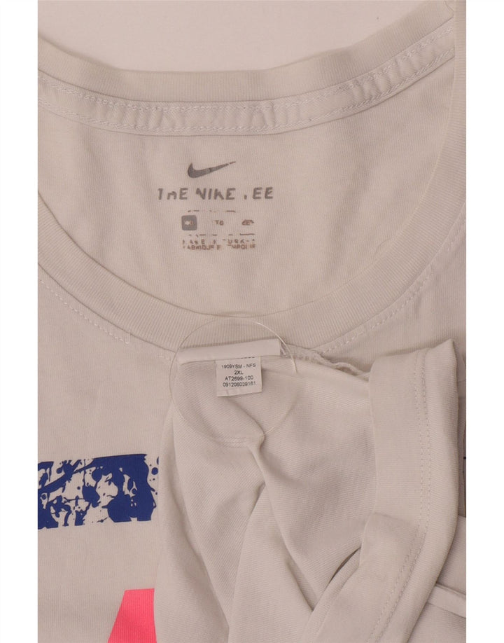 T-shirt grafica da uomo Nike Top 2XL cotone bianco