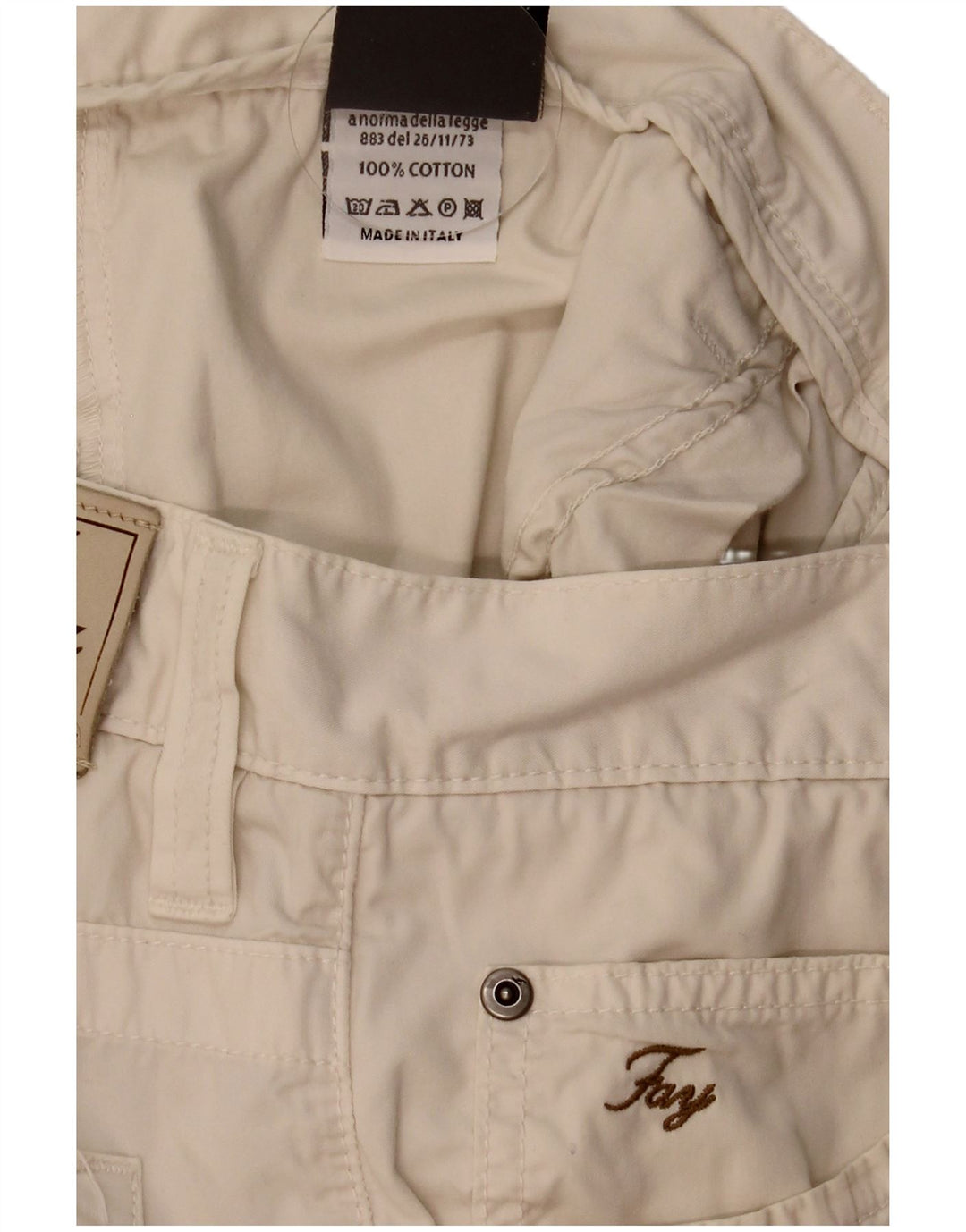 Pantaloncini casual da uomo Fay W38 XL in cotone beige