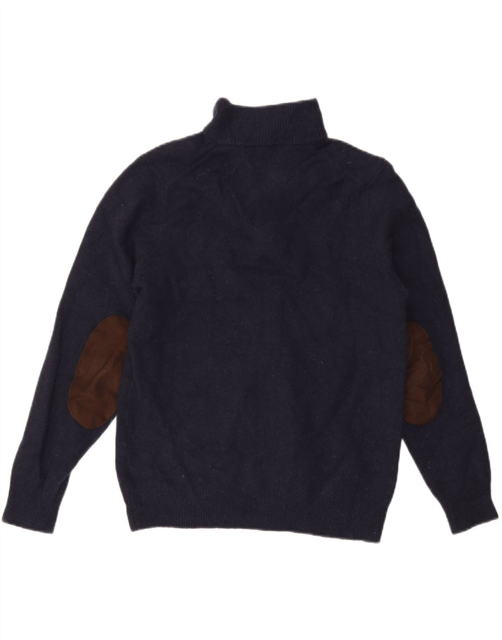 Barbour Uomo Maglione con zip collo maglione grande lana blu navy