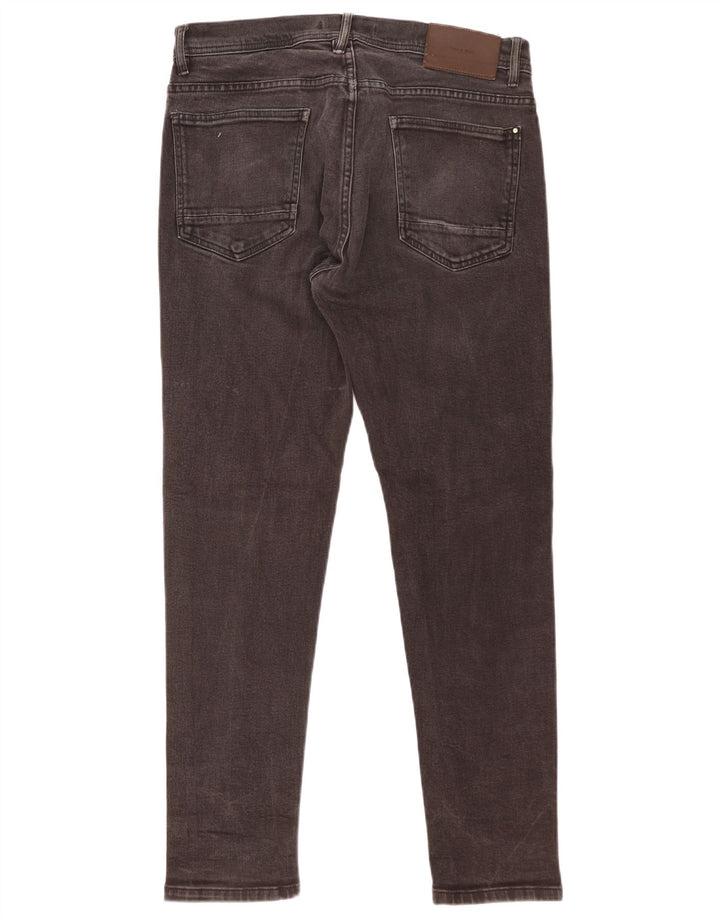 Jeans slim da uomo Zara EU 46 XL W36 L30 Nero