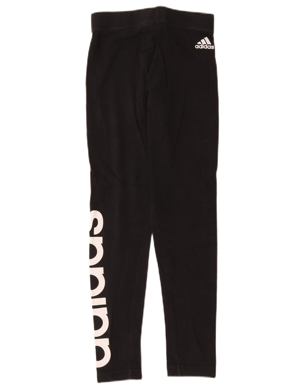 Leggings grafici da donna Adidas UK 4 XS cotone nero
