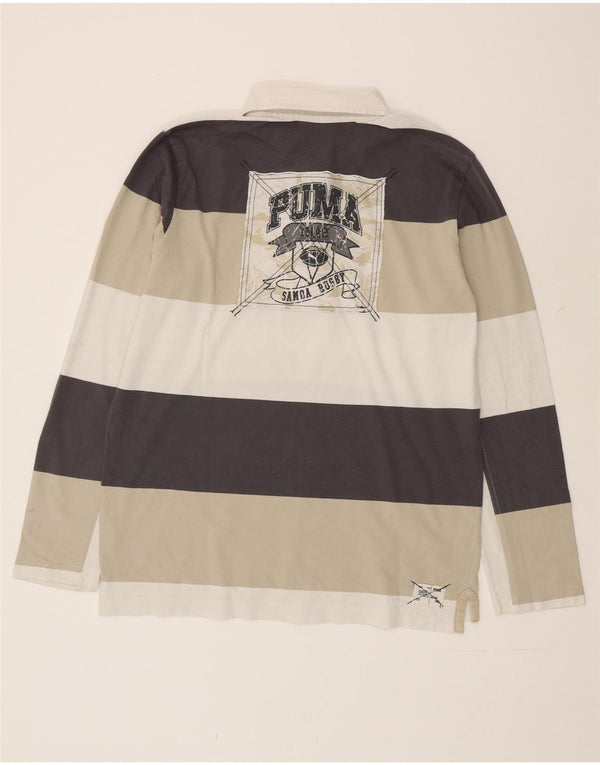 Polo da rugby da uomo con grafica a maniche lunghe Puma, a righe grandi, multicolore