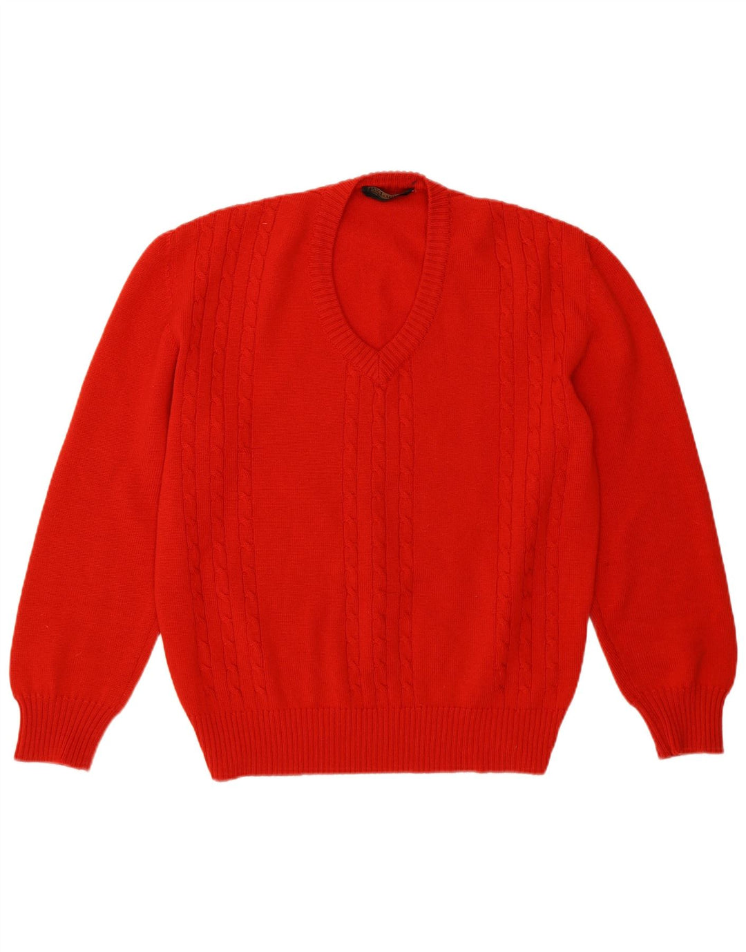 Maglione da donna con scollo a V RODRIGO UK 16 Large Red New Wool