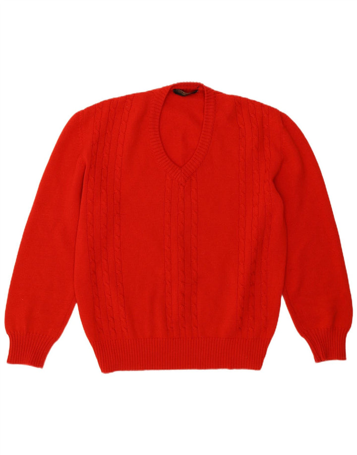Maglione da donna con scollo a V RODRIGO UK 16 Large Red New Wool