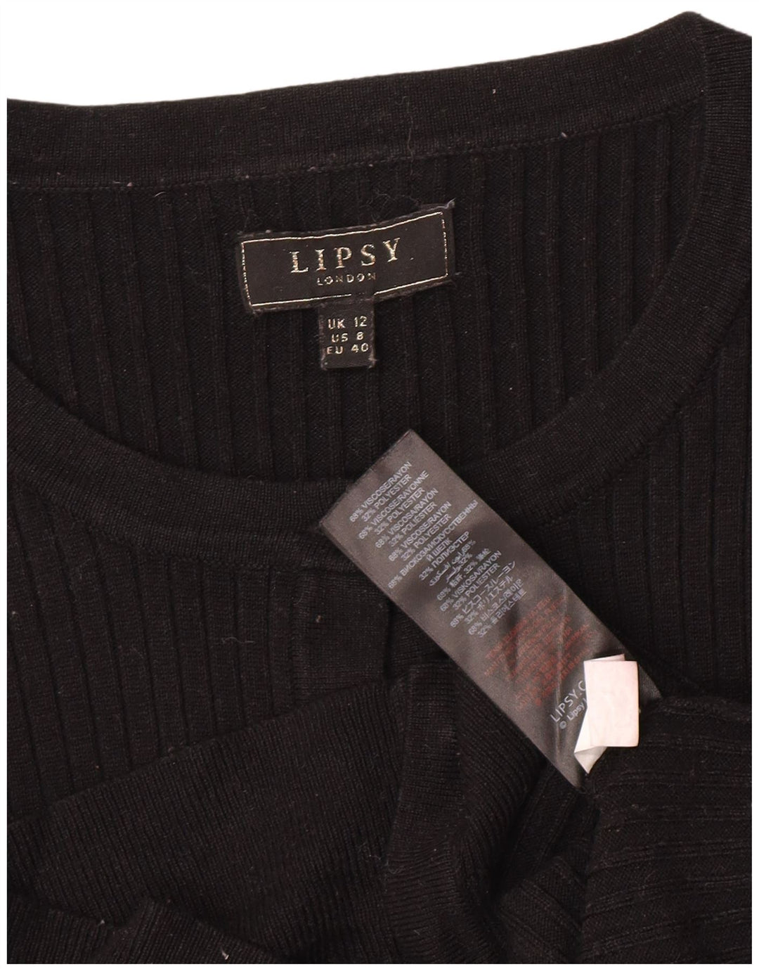 Maglione cardigan da donna Lipsy UK 12 Viscosa nera media