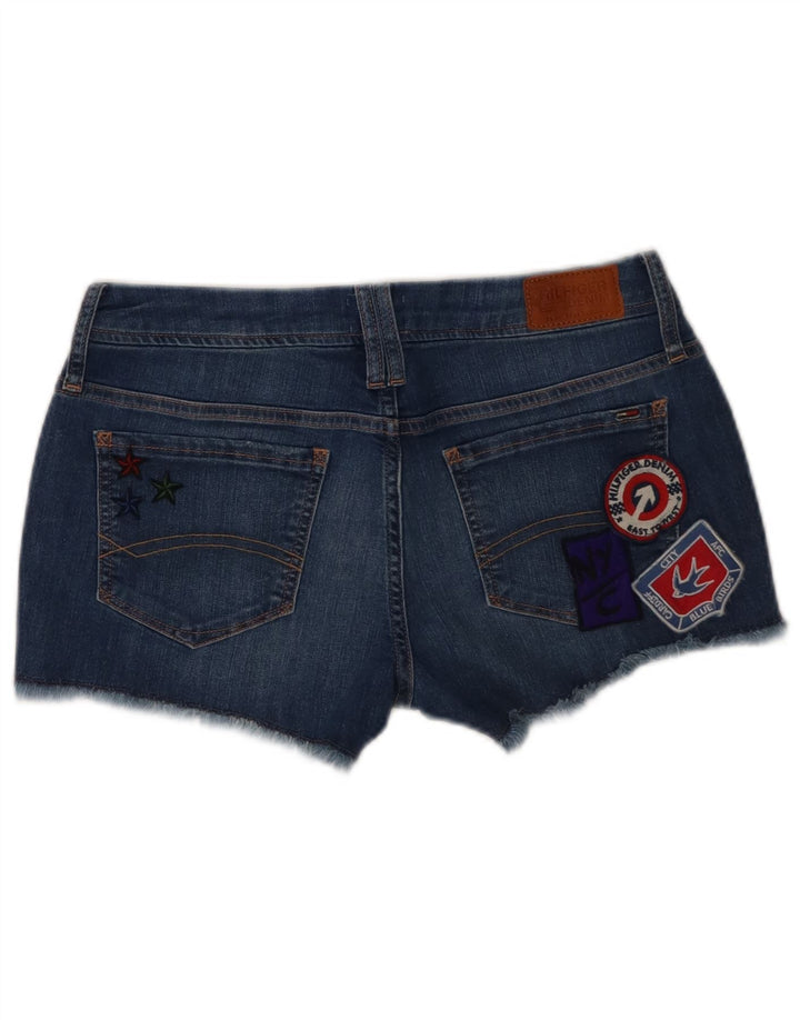 Pantaloncini di jeans grafici da donna Tommy Hilfiger W29 cotone blu medio