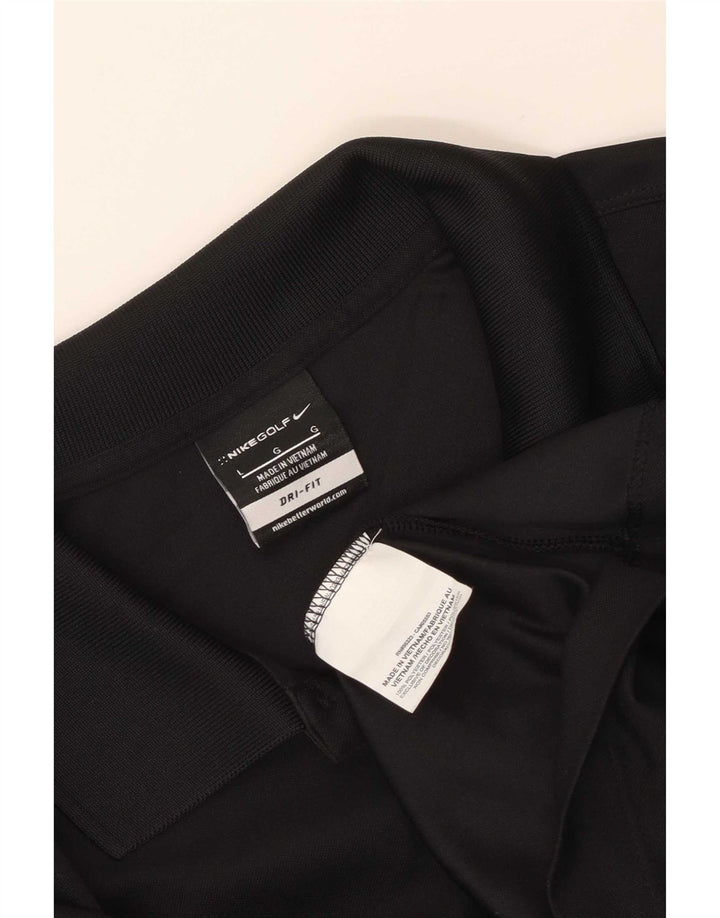Polo Nike da uomo Dri Fit grande nera in poliestere