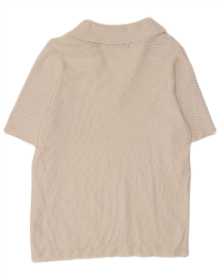 Polo da donna Marks & Spencer UK 14 grande cotone bianco