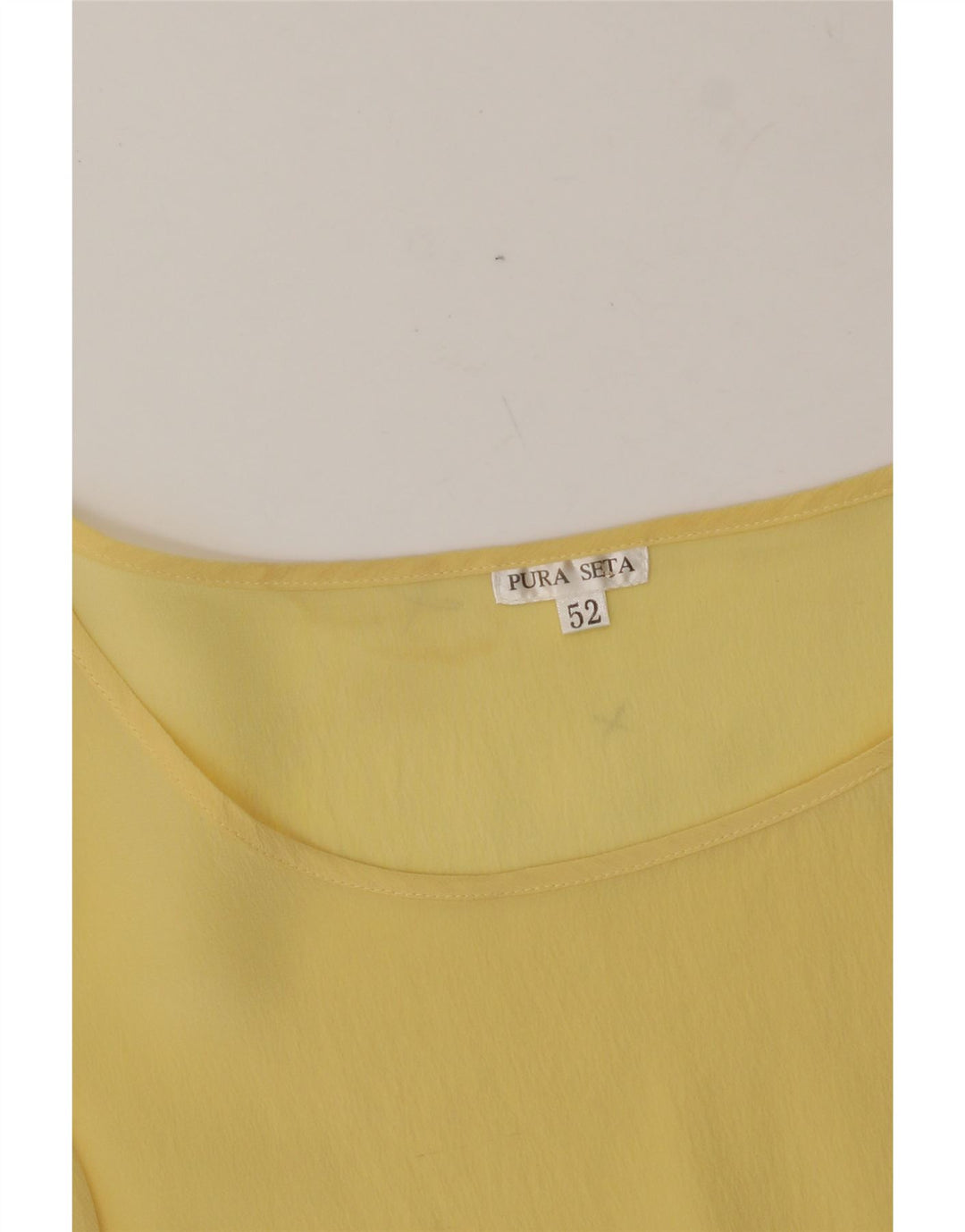 VINTAGE Womens Blouse Top IT 52 2XL Yellow Silk Vintage Vintage and Second-Hand Vintage from Messina Hembry 
