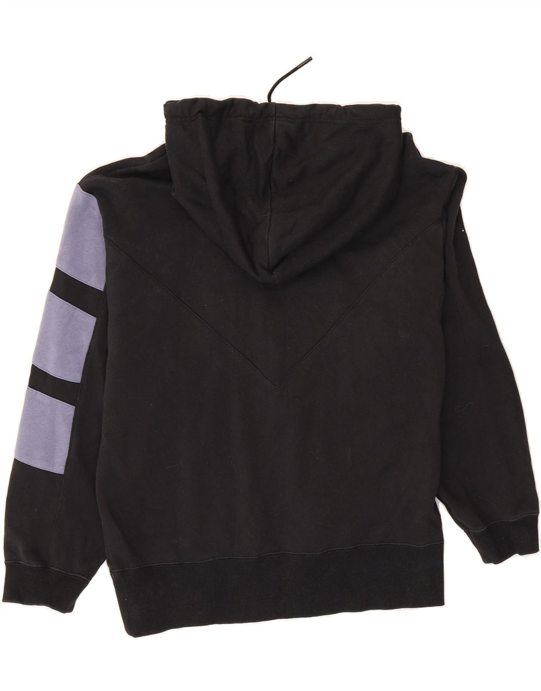 ADIDAS Womens Oversized Hoodie Jumper UK 12 Medium Black Colourblock Vintage Adidas and Second-Hand Adidas from Messina Hembry 