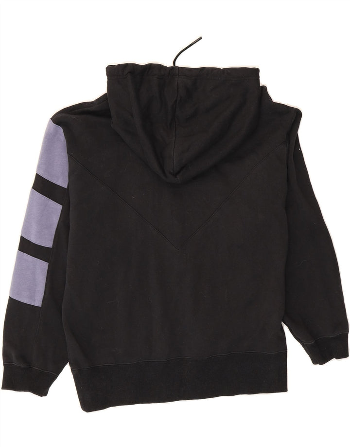 ADIDAS Womens Oversized Hoodie Jumper UK 12 Medium Black Colourblock Vintage Adidas and Second-Hand Adidas from Messina Hembry 