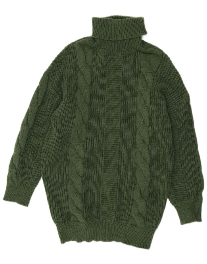 Maglione maglione oversize da donna SHEIN con collo alto UK 14 Verde medio