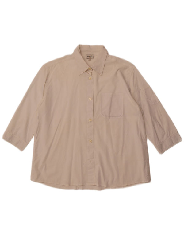 CALVIN KLEIN JEANS Camicia a maniche a 3/4 da donna UK 16 Large Bianco sporco