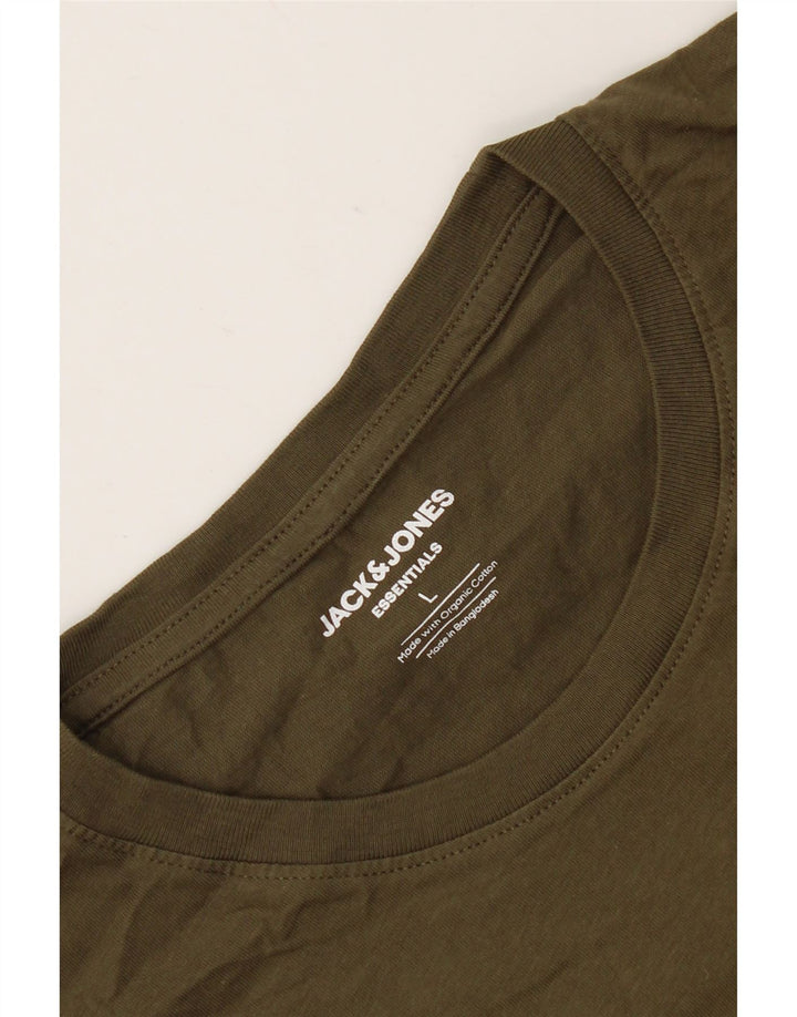 T-shirt da uomo Jack & Jones Top grande in cotone kaki