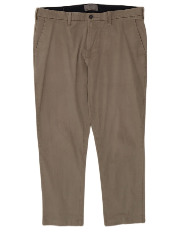 Pantaloni chino slim fit da uomo Marks & Spencer W36 L26 cotone beige