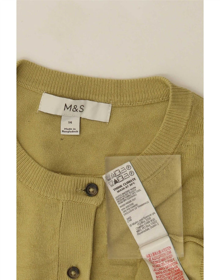 Maglione cardigan da donna Marks & Spencer UK 14 Viscosa verde medio