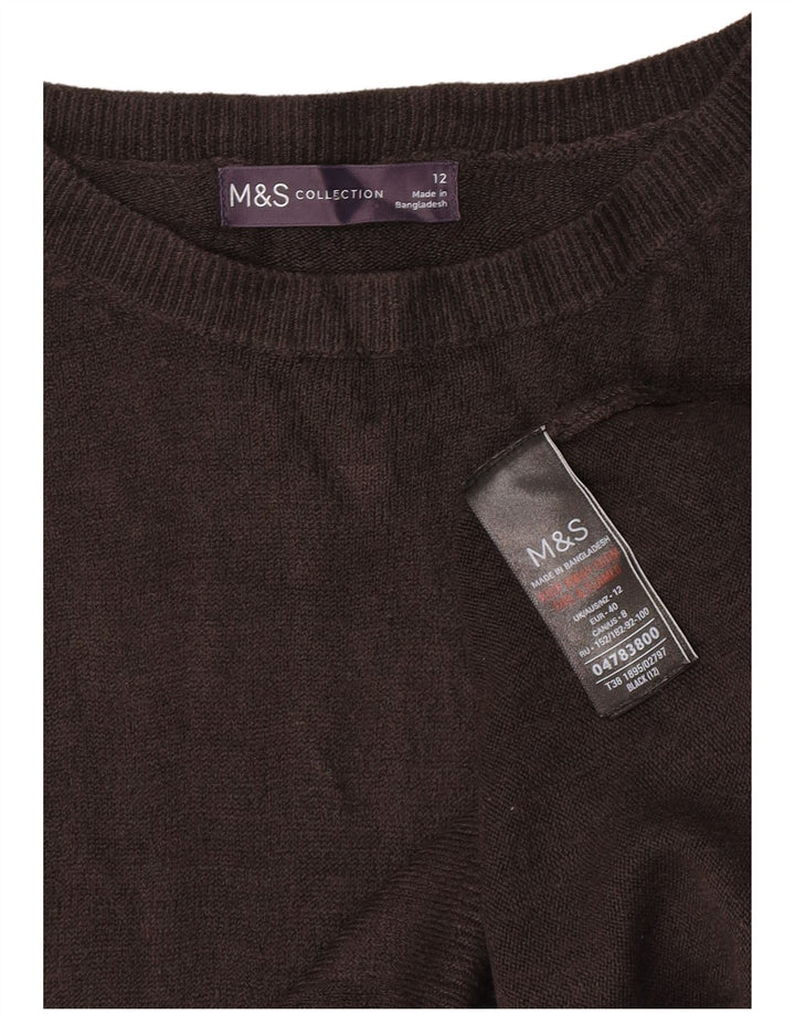 Maglione maglione con scollo a barca da donna Marks & Spencer UK 12 medio acrilico nero