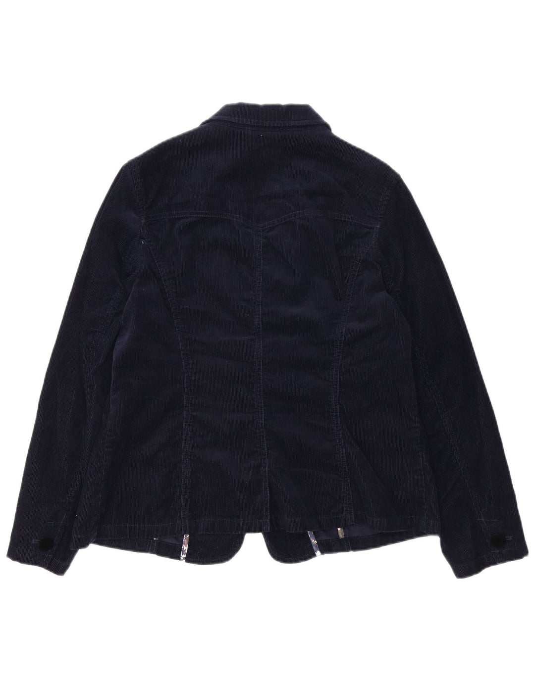 Giacca blazer in velluto a coste a 2 bottoni Marks & Spencer da donna UK 18 XL Blu navy