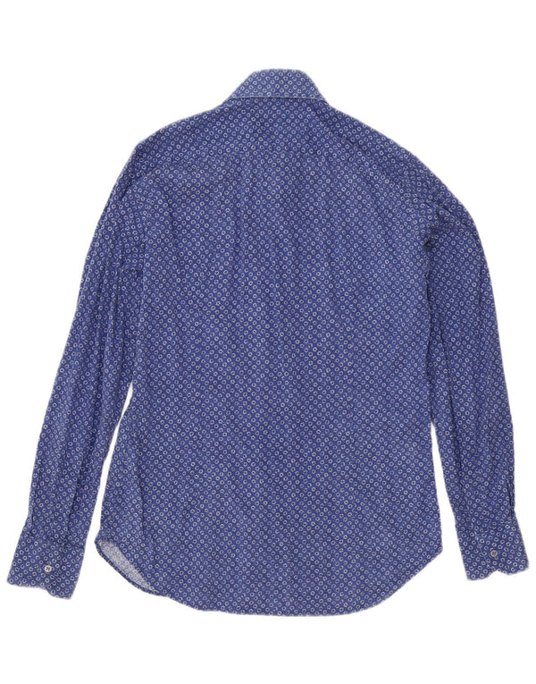 Camicia Liu Jo Uomo Slim Fit Cotone Maculato Blu Medio