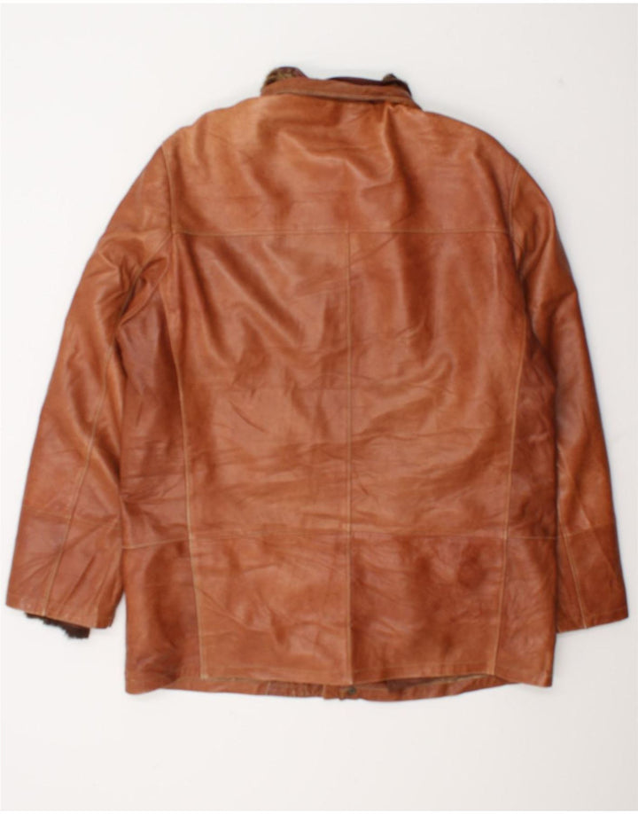 MARCO BALDASSARI Giacca in pelle da uomo UK 42 XL Marrone