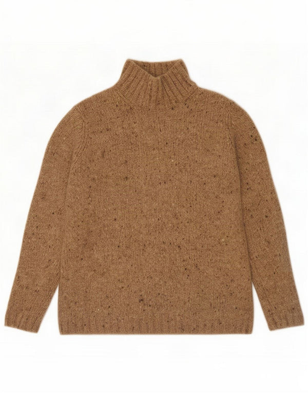 Brooks Brothers Womens Turtle Neck Jumper Sweater UK 14 Medium Beige