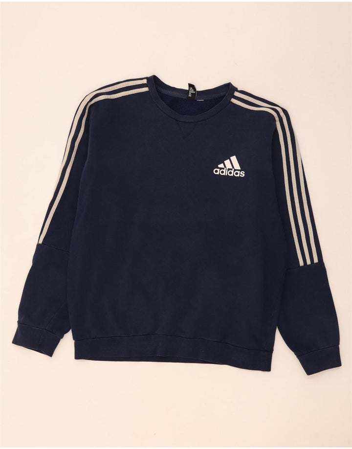 Felpa da uomo Adidas maglione grande blu navy