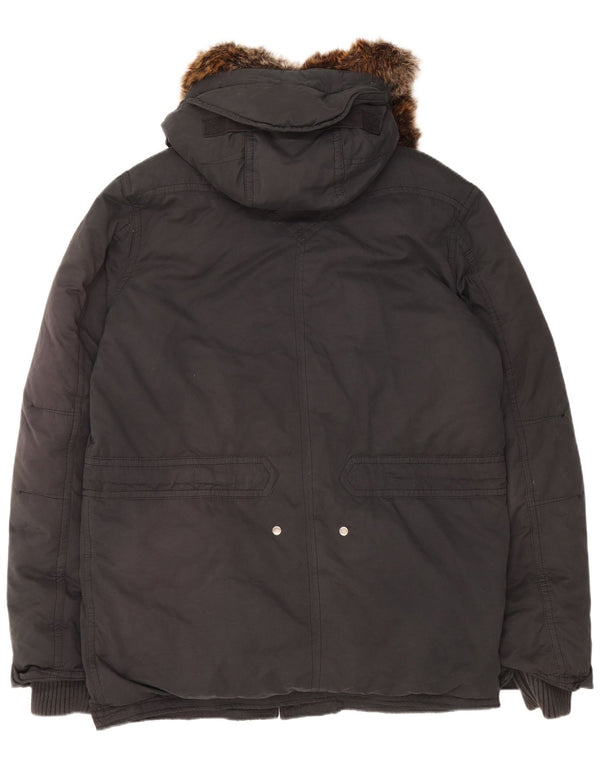 Cappotto imbottito con cappuccio da uomo Levi's UK 42 XL poliestere nero