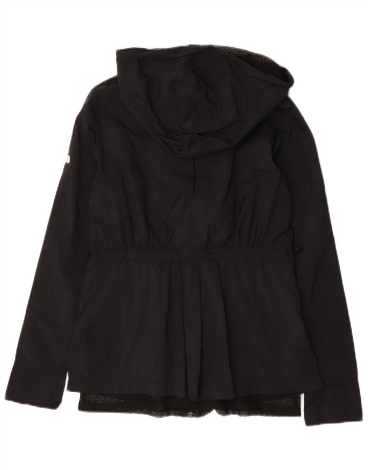 Giacca antipioggia con cappuccio da donna Adidas UK 10 Small nera in poliammide