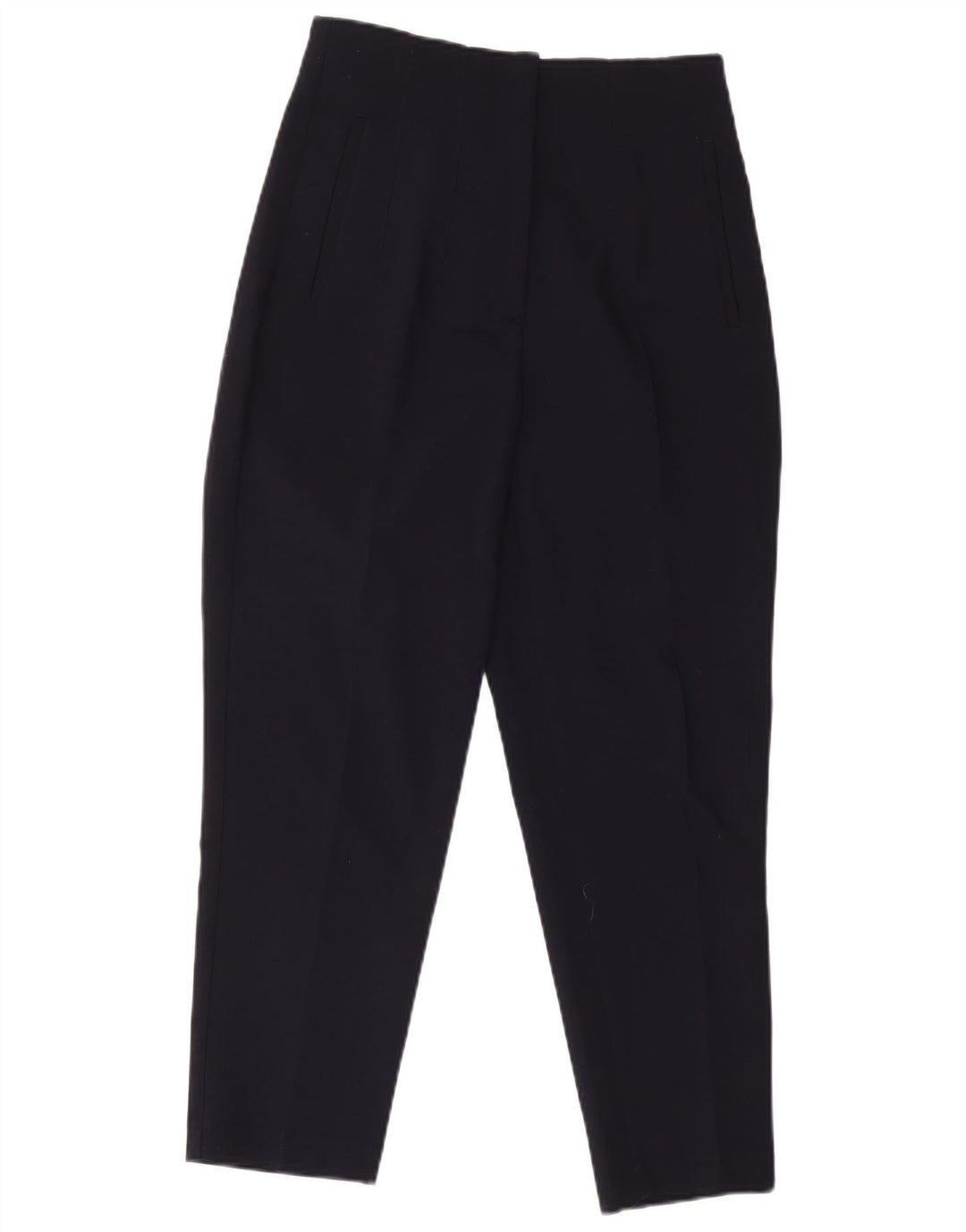 Pantaloni da abito affusolati corti da donna Zara medi W28 L26 poliestere blu navy