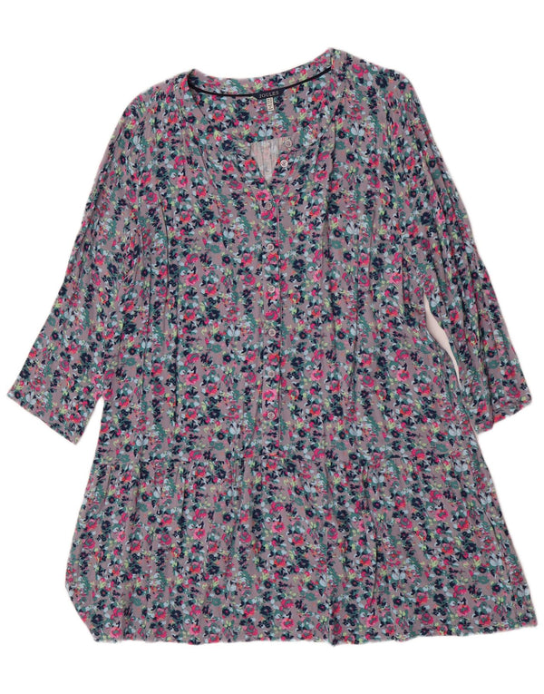 Abito a tunica con maniche a 3/4 da donna Joules UK 18 XL Viscosa floreale multicolore