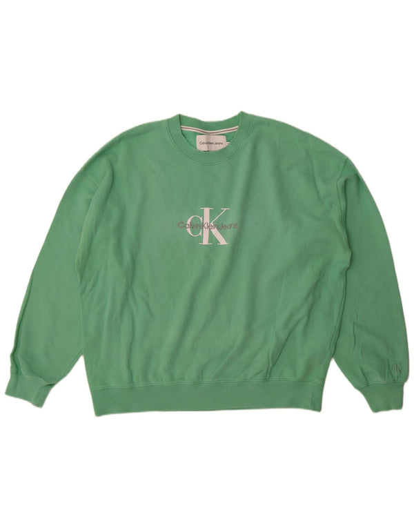 Calvin Klein Jeans Felpa grafica da uomo Maglione 2XL Cotone verde