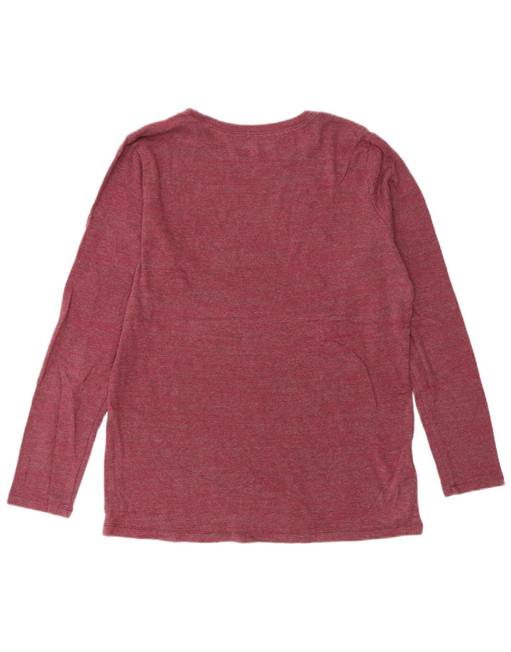 Eddie Bauer Top da donna a maniche lunghe UK 14 Large in cotone bordeaux