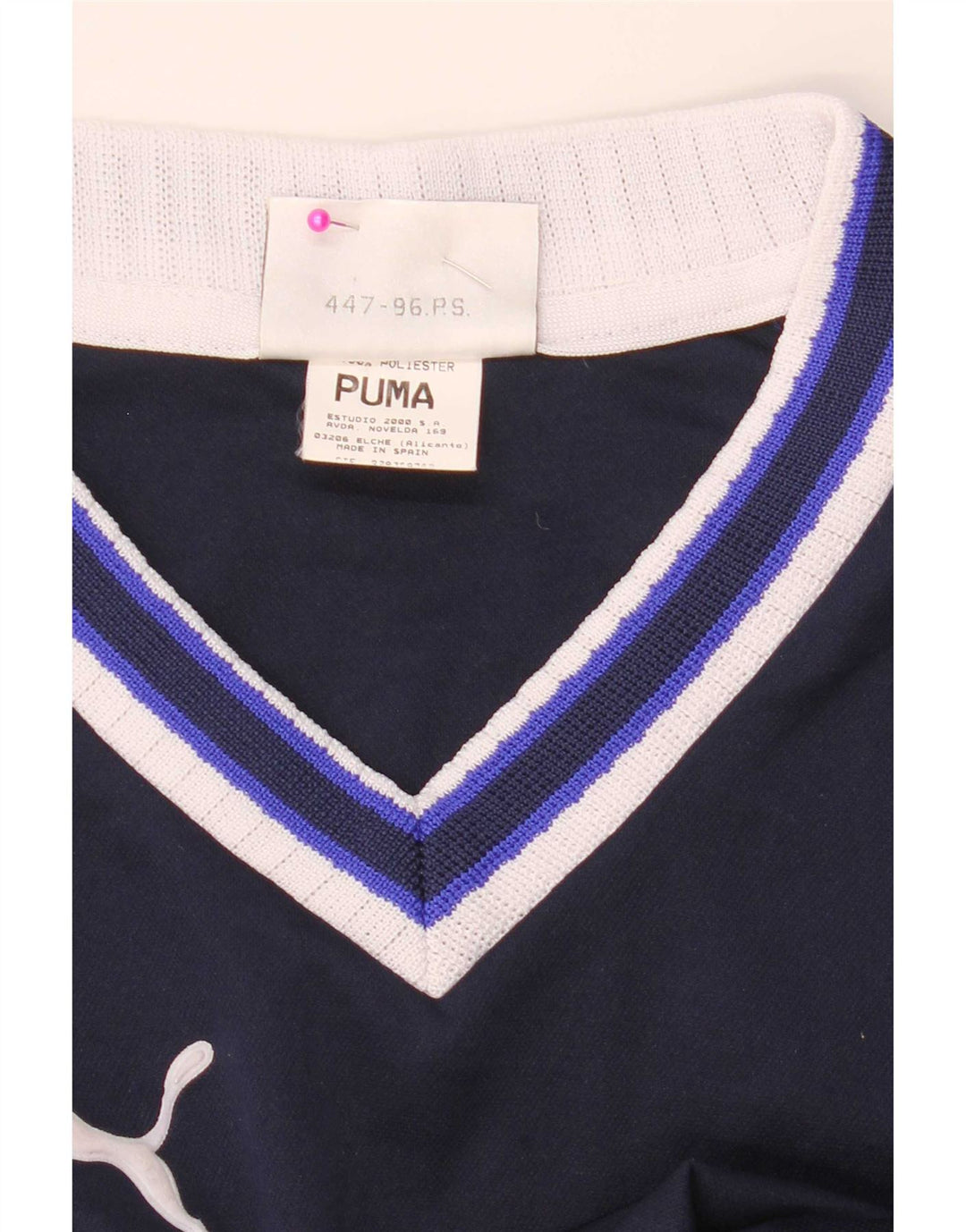 Puma T-shirt grafica da uomo Top Small Blu navy Colourblock in poliestere