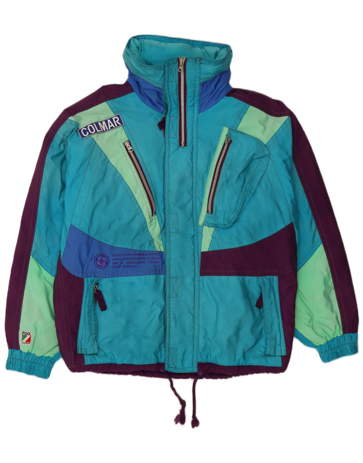 Giacca da sci da uomo con cappuccio vestibilità ampia COLMAR IT 44 XS Blu Colourblock