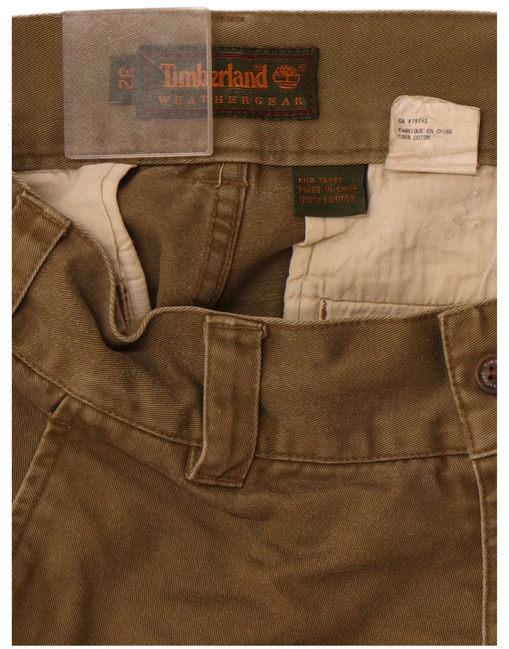 Pantaloncini cargo da uomo Weathergear TIMBERLAND W32 cotone kaki medio