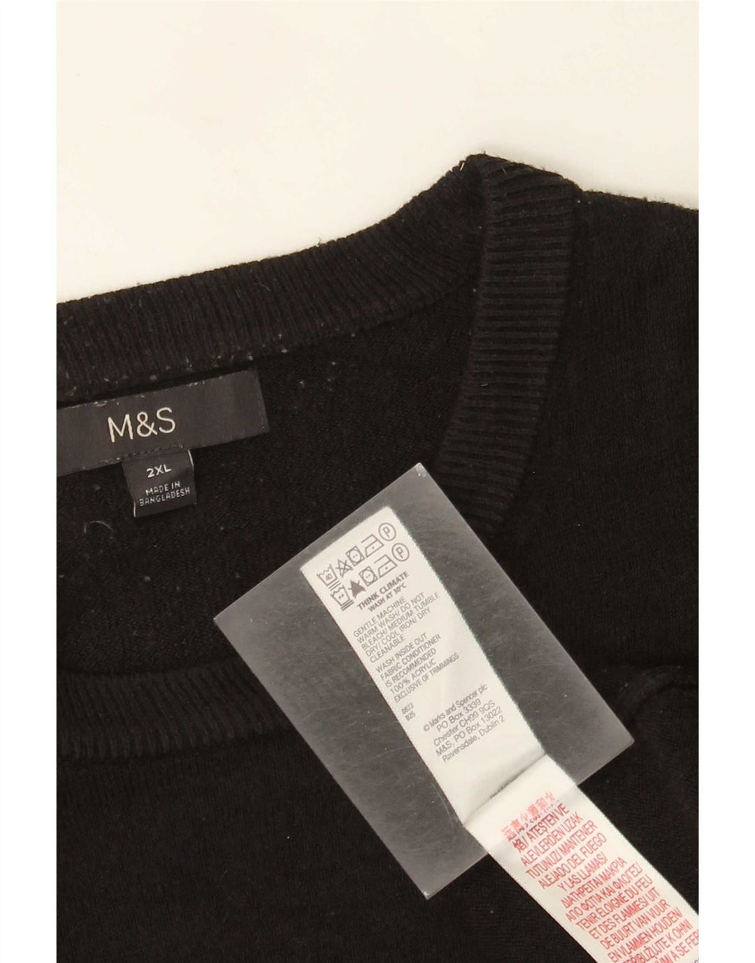Maglione maglione girocollo da uomo Marks & Spencer 2XL acrilico nero