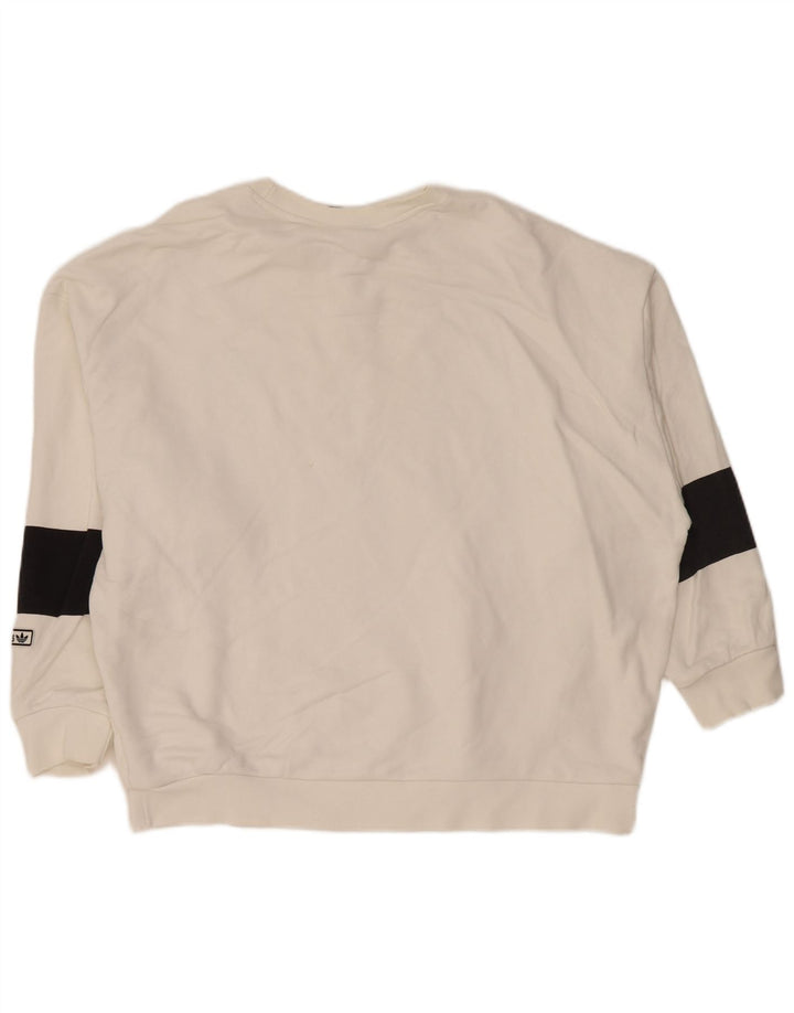Felpa oversize da donna ADIDAS, maglione UK 12, color block bianco medio