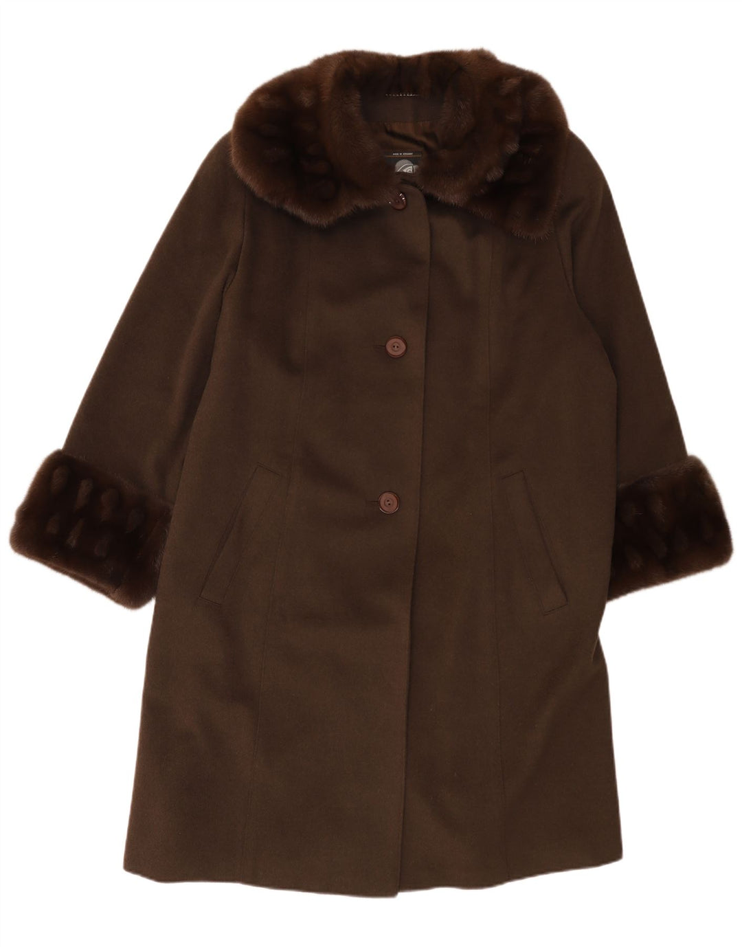 Soprabito oversize da donna VINTAGE UK 14 grande lana kaki