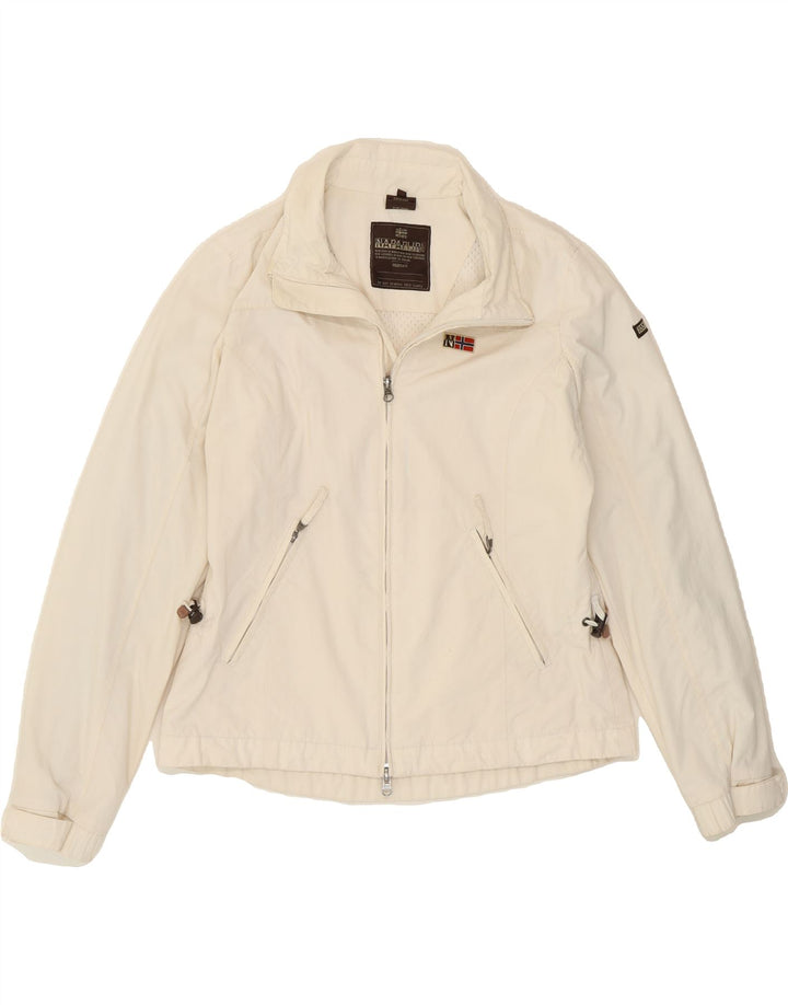 NAPAPIJRI Womens Rain Jacket UK 16 Large Off White Polyamide Vintage Napapijri and Second-Hand Napapijri from Messina Hembry 