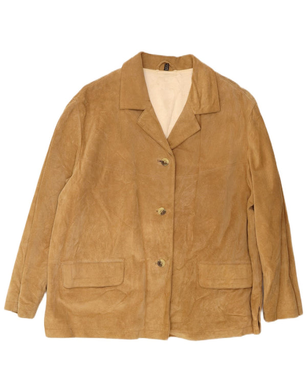 PS Giacca in pelle scamosciata da donna Company UK 16 grande in pelle marrone