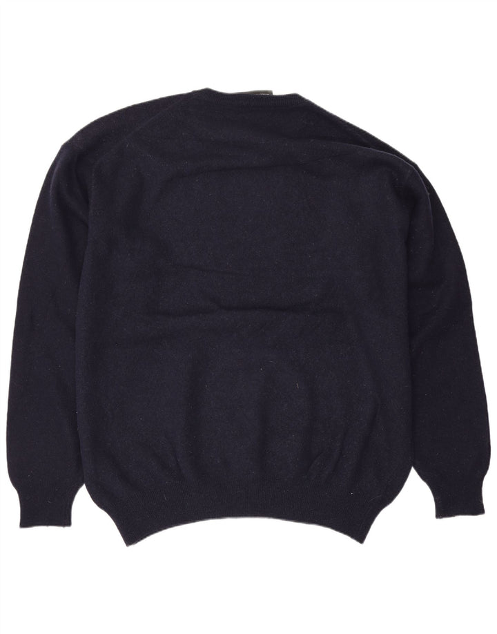 Maglione maglione girocollo da uomo Zara XL in lana blu navy