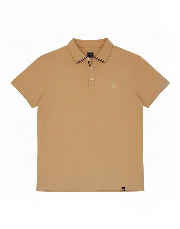 Polo da uomo piuttosto verde grande in cotone beige